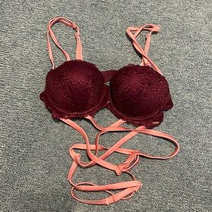 34B Mauve Strappy and Lace PINK Bra